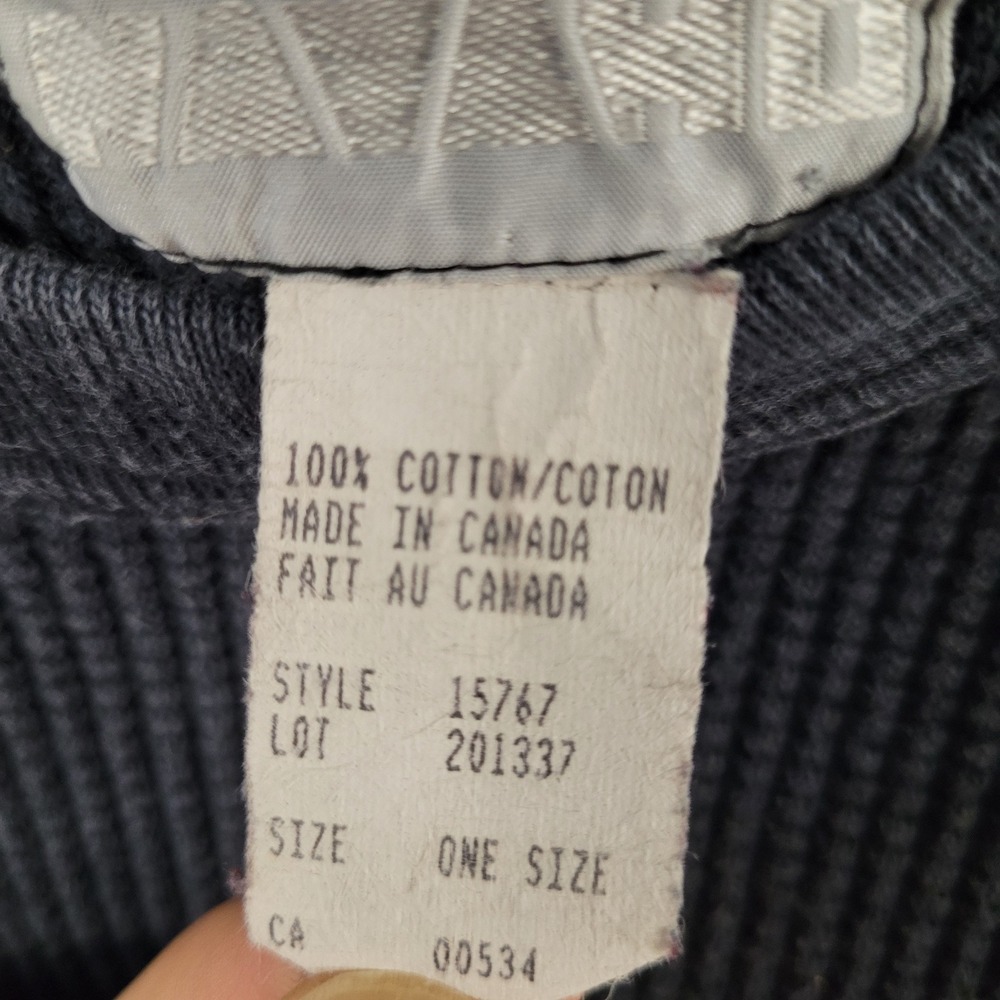 Vintage InStyle Waffle Knit Oversized Crewneck Grey Sweatshirt One Size - Picture 6 of 9